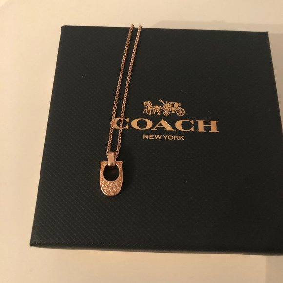 Rose Gold Coach Necklace with Coach Box - Picture 1 of 4